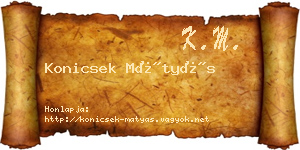 Konicsek Mátyás névjegykártya