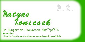 matyas konicsek business card